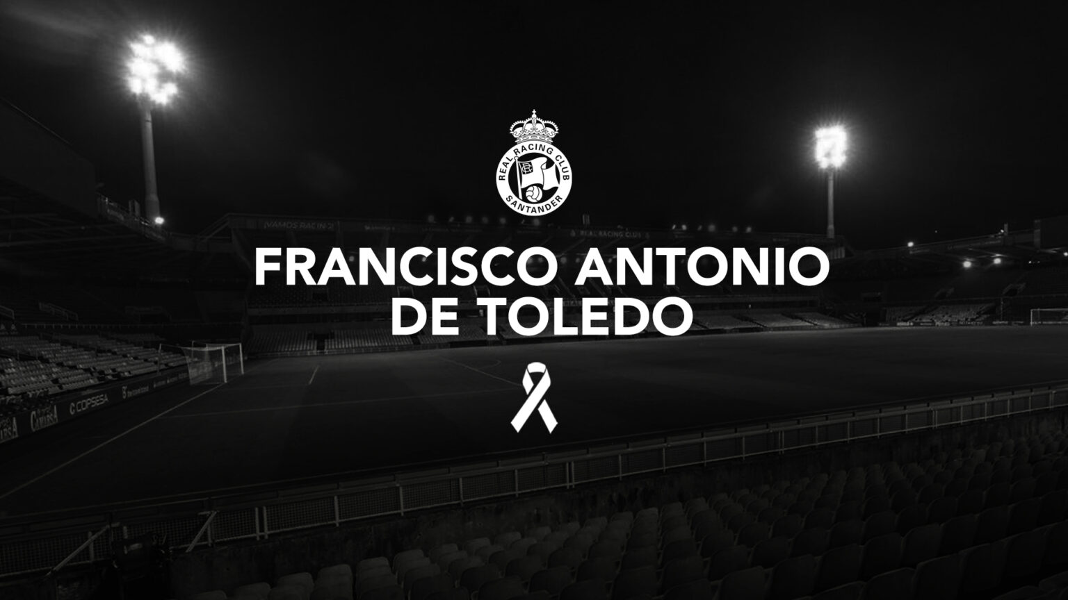 El Racing muestra su pesar por el fallecimiento de su exfutbolista Francisco Antonio de Toledo